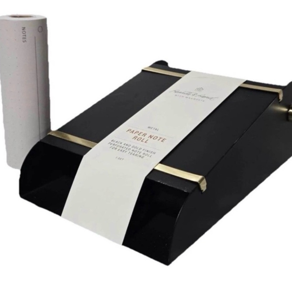 Hearth & Hand Black and Gold Metal Note Roll. NWT